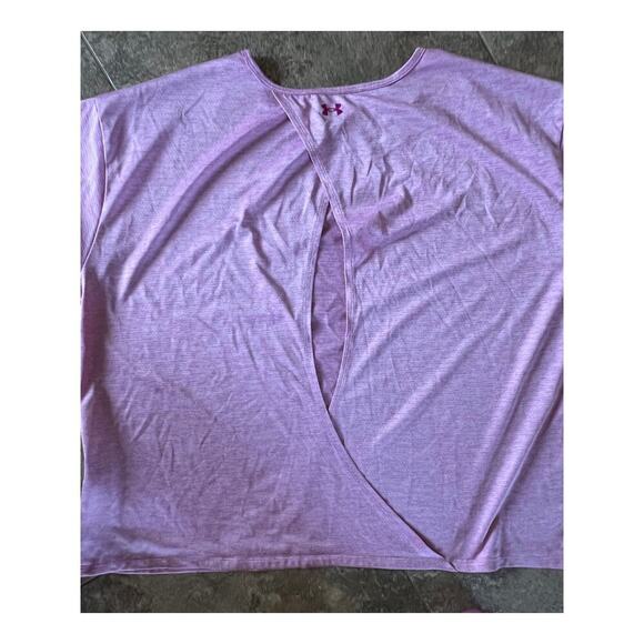 Under Armour Loose pink T-shirt with opening in back, women's size 1X - Picture 8 of 10